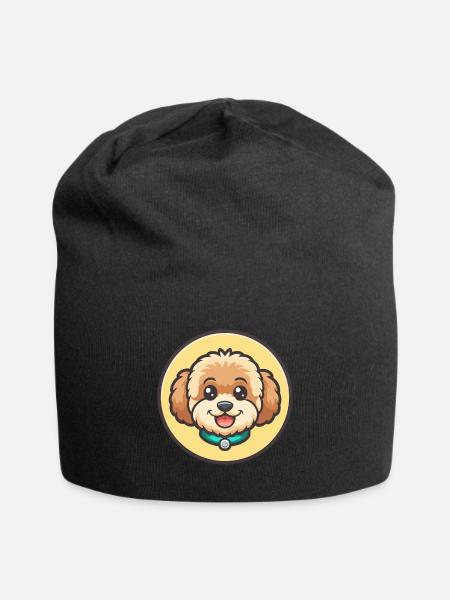 Maltipoo Hunderasse Bunte Karikatur Kawaii Clipart - Jersey-Beanie - Schwarz
