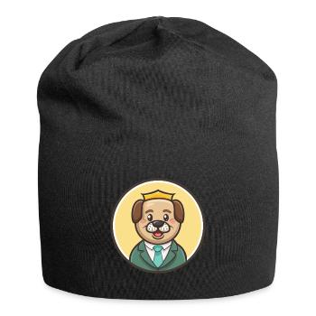 Portuguese Watchdog Dog Breed Funny Cartoon Kawaii - Jersey Beanie - black - Front