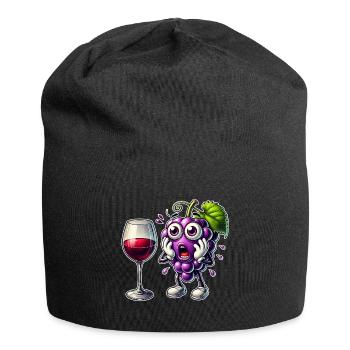 Motif amusant de raisin de cuve - Bonnet en jersey - noir - Devant