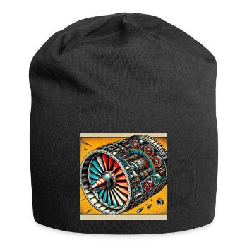 Turbine Unleashed : Bande dessinée - Turbine d’avion - Bonnet en jersey - noir - Devant