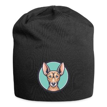 Cirneco Dell Etna Hunderasse Cartoon Kawaii Clipart - Jersey-Beanie - Schwarz - Vorne