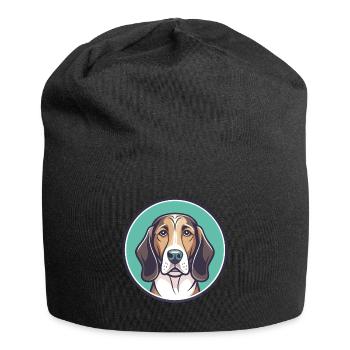 Norman Hound Chien Race Dessin animé Kawaii Clipart Animal de compagnie - Bonnet en jersey - noir - Devant