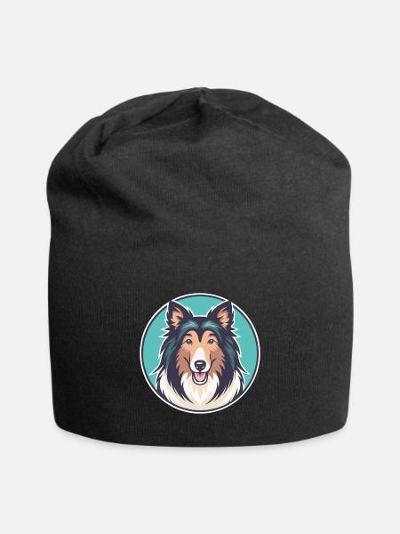 Rough Collie Hunderasse Cartoon Kawaii Clipart Haustier - Jersey-Beanie - Schwarz