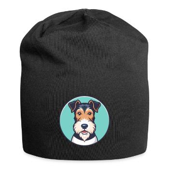 Draht Foxterrier Hund Rasse Cartoon Kawaii Clipart - Jersey-Beanie - Schwarz - Vorne