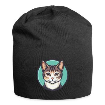 Hauskatze Rasse Karikatur Kawaii Tier Haustier - Jersey-Beanie - Schwarz - Vorne
