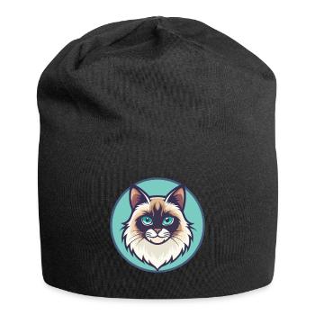 Neva Maskerade Katze Rasse Cartoon Kawaii Tier - Jersey-Beanie - Schwarz - Vorne