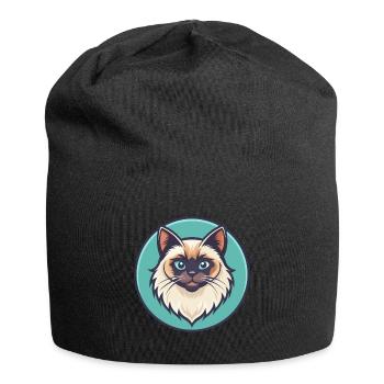 Himalaya-Katzenrasse Karikatur Kawaii Tier Haustier - Jersey-Beanie - Schwarz - Vorne