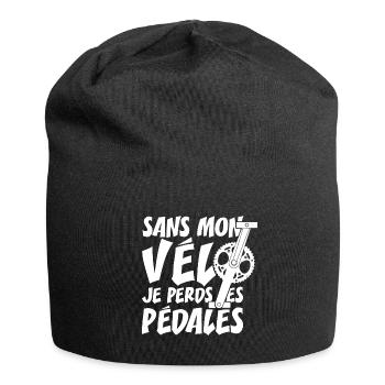 SANS MON VÉLO, JE PERDS LES PÉDALES ! - Bonnet en jersey - noir - Devant