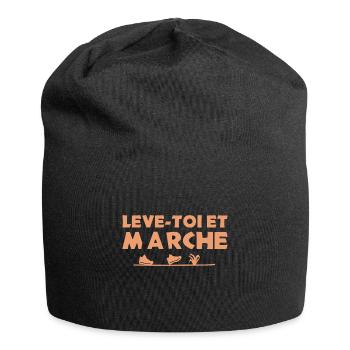 LÈVE-TOI ET MARCHE ! (randonnée, trek) - Bonnet en jersey - noir - Devant
