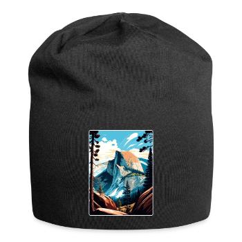 Yosemite Glacier Point California Travel Poster - Jersey Beanie - black - Front