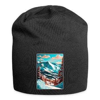 Copper Mountain Colorado Travel Poster Souvenir - Jersey Beanie - black - Front
