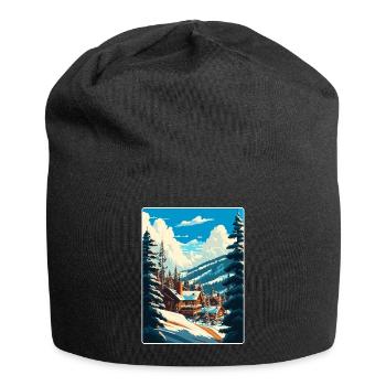 Vail Ski Resort Skifahren Reise Poster Souvenir WPA - Jersey-Beanie - Schwarz - Vorne