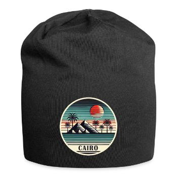 Kairo Ägypten Pyramiden Wüste - Jersey-Beanie - Schwarz - Vorne