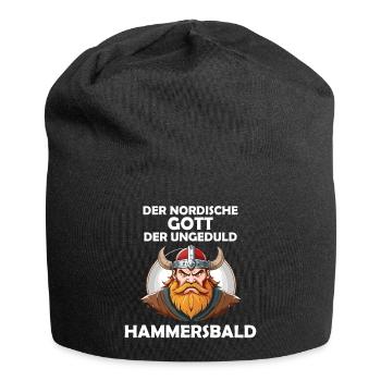 Wikinger Hammersbald Nordische Mythologie Ungeduld - Jersey-Beanie - Schwarz - Vorne