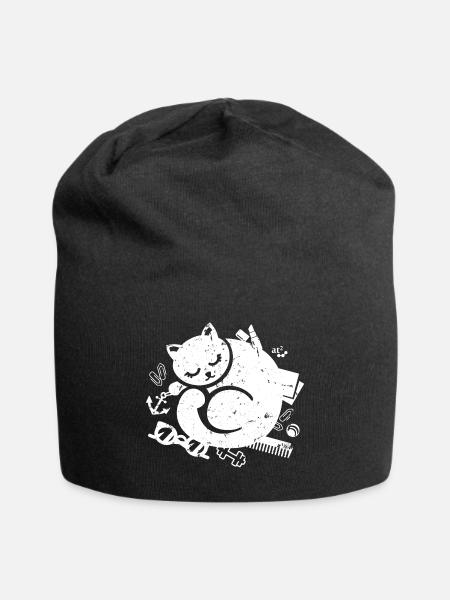 Cat - Jersey-Beanie - Schwarz