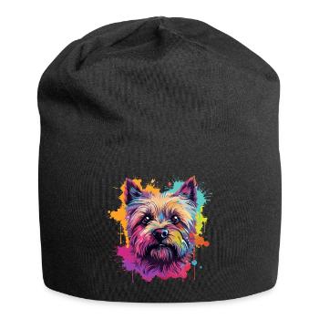 Cairn Terrier Hund Motiv - Jersey-Beanie - Schwarz - Vorne