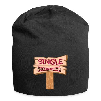 BEZIEHUNG SINGLE SPRÜCHE - Jersey-Beanie - Schwarz - Vorne