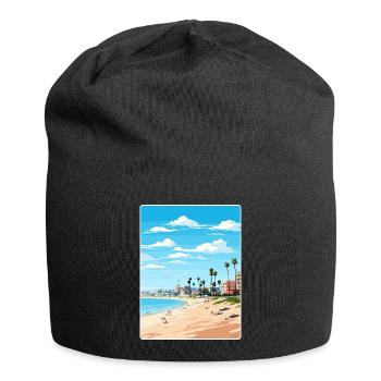 Manhattan Beach Californie Affiche de voyage souvenir - Bonnet en jersey - noir - Devant