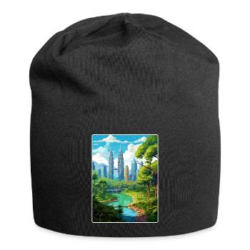 Kuala Lumpur Malaysia Reiseposter Souvenir WPA - Jersey-Beanie - Schwarz - Vorne