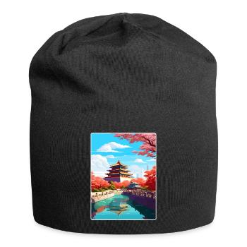 Pékin Chine Voyage Affiche Souvenir Peinture WPA - Bonnet en jersey - noir - Devant