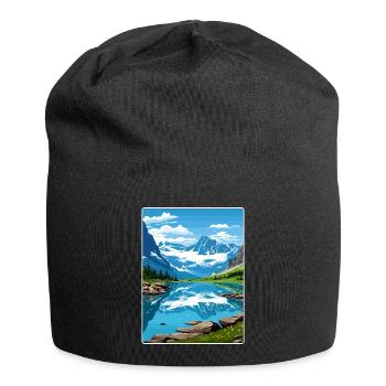 Gletscher-Nationalpark Reiseposter Souvenir WPA - Jersey-Beanie - Schwarz - Vorne