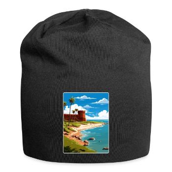 Affiche de voyage souvenir du parc national de Tortugas sèche - Bonnet en jersey - noir - Devant
