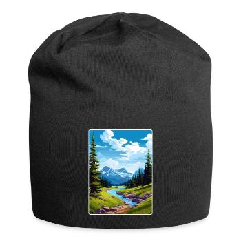 Gletscher-Nationalpark Reiseposter Souvenir WPA - Jersey-Beanie - Schwarz - Vorne