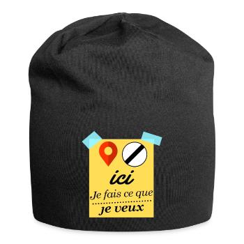 Ici je fais ce que je veux - Bonnet en jersey - noir - Devant
