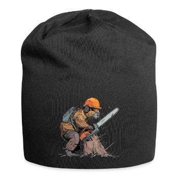 Tronçonneuse Beaver Lumberjack - Bonnet en jersey - noir - Devant