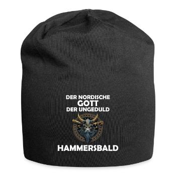 Wikinger Hammersbald Nordische Mythologie Ungeduld - Jersey-Beanie - Schwarz - Vorne