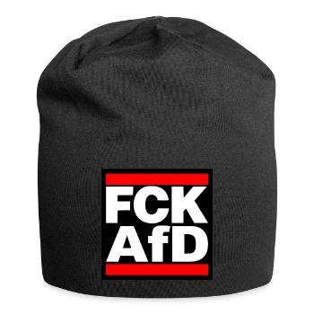 FCK AfD! red - Jersey-Beanie - Schwarz - Vorne