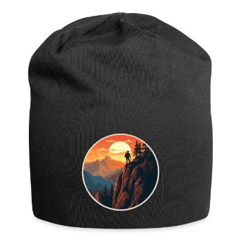 Wandern Natur Urlaub - Jersey-Beanie - Schwarz - Vorne