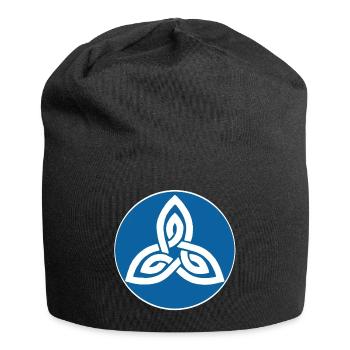 Fleur celte bleu - Bonnet en jersey - noir - Devant