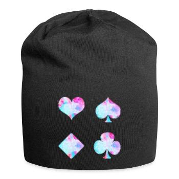 Cartes à jouer - Bonnet en jersey - noir - Devant