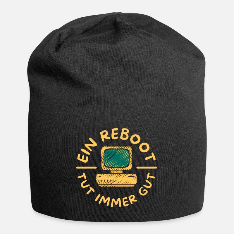 Ein Reboot tut immer gut | Laptop, Computer - Jersey-Beanie - Schwarz