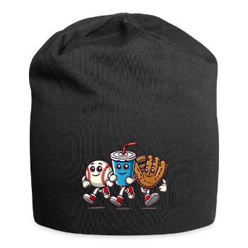 Fun Baseball Cartoon Characters - Jersey Beanie - black - Front