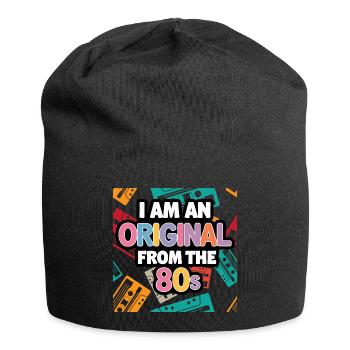 80er Jahre Musikkassette Cool Original Geburtstag - Jersey-Beanie - Schwarz - Vorne