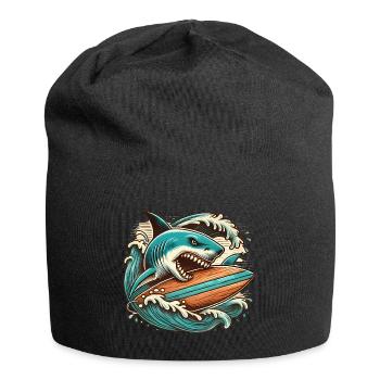 Fierce Shark Surfing Adventure - Jersey Beanie - black - Front