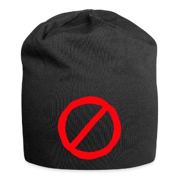 Verbotsschild comic style - Jersey-Beanie - Schwarz - Vorne