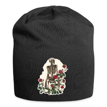 Plant Lover Skeleton Flowers - Jersey Beanie - black - Front