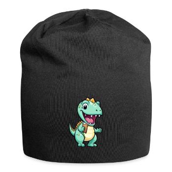 Dino eats cream - Jersey Beanie - black - Front