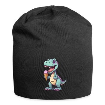 Dino eats cream - Jersey Beanie - black - Front