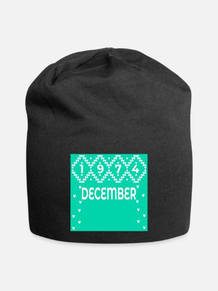 WINTER, 52. GEBURTSTAG DEZEMBER 1974 - Jersey-Beanie - Schwarz