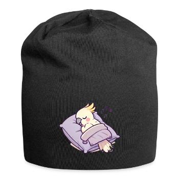 cacatoès endormi conception de dessin animé confortable - Bonnet en jersey - noir - Devant