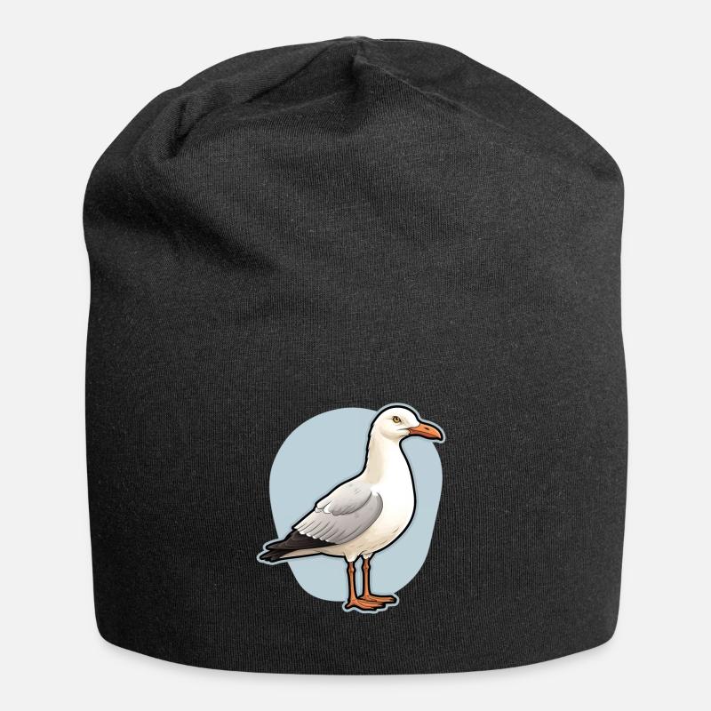 Möwe Seevogel - Jersey-Beanie - Schwarz