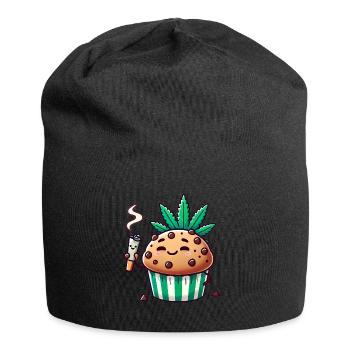 Chill Muffin with Leaf Joint - Jersey Beanie - black - Front