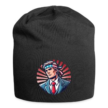 Patriotischer Held mit Flagge Stirnband - Jersey-Beanie - Schwarz - Vorne