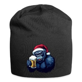 Gorilla Christmas Beer Funny - Jersey Beanie - black - Front