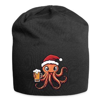 Octopus Christmas Beer Funny - Jersey Beanie - black - Front