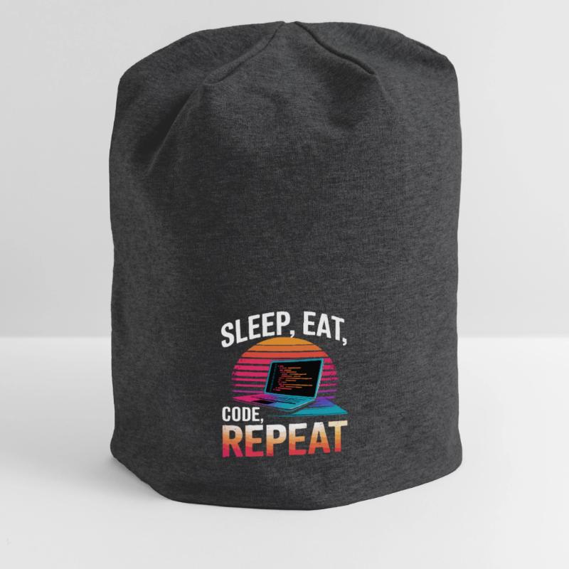 Sleep Eat Code Repeat Gift Programmer Developer Jersey Beanie